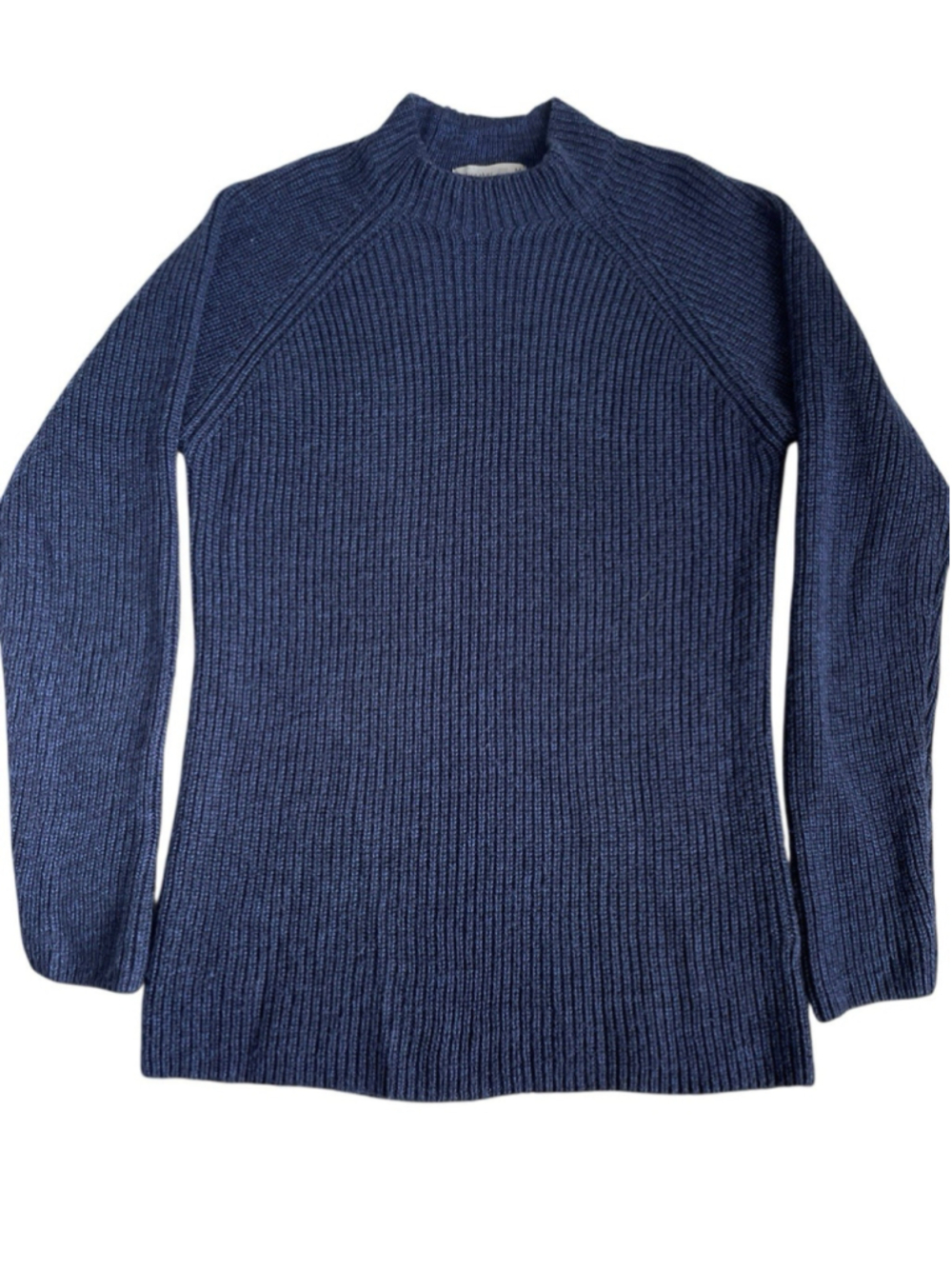 Icebreaker Hillock Funnel Neck Knit Sweater Mens M Blue Wool Knit Fishermen